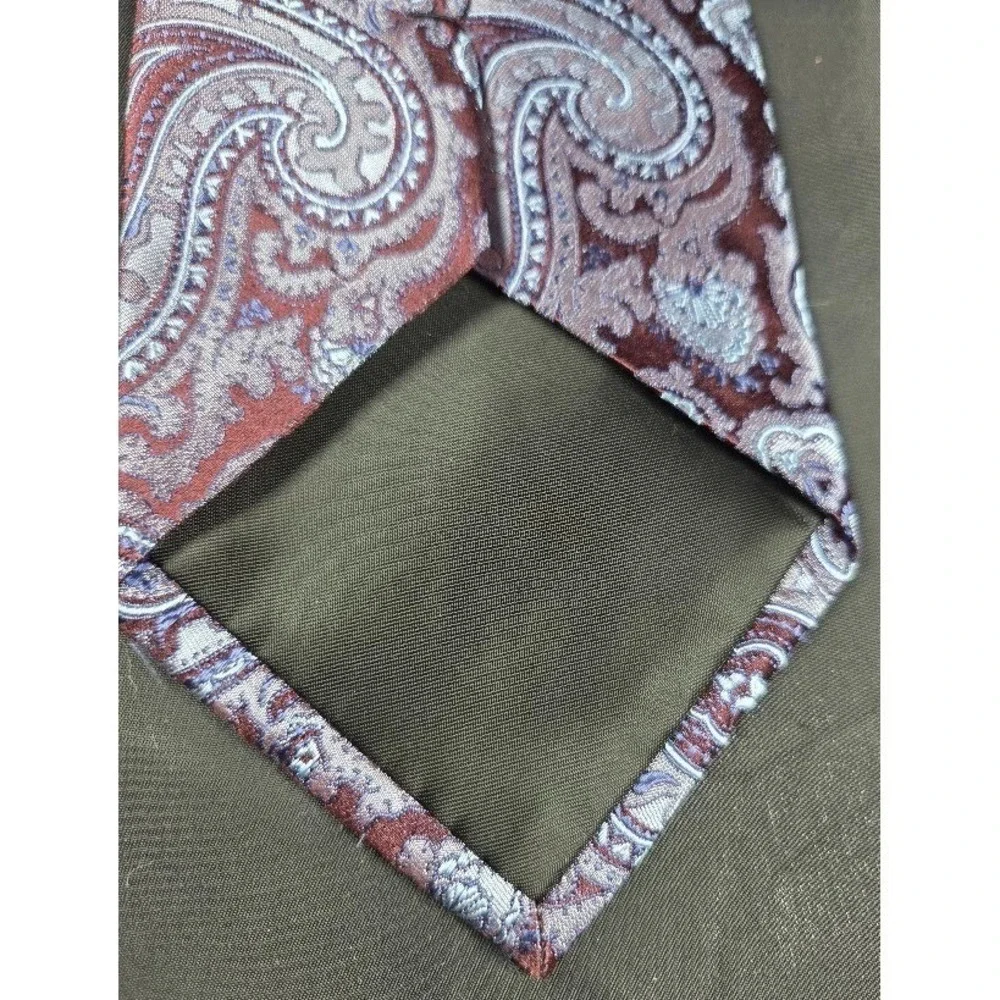 Courage Men's Silk Tie Paisley Purple Maroon Blue Necktie Classic Pattern